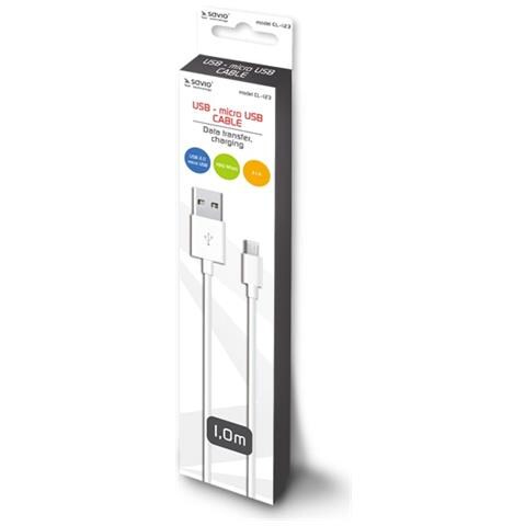 CL-123 cavo USB USB 2.0 1 m USB A Micro-USB B Bianco - Foto 2