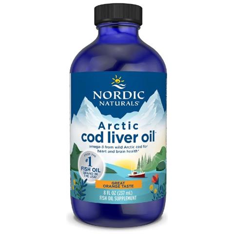 Olio Di Fegato Di Merluzzo Artico 8 Fl Oz (237 Ml) Gusto Arancia Nordic Naturals - Foto 1