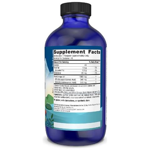 Olio Di Fegato Di Merluzzo Artico 8 Fl Oz (237 Ml) Gusto Arancia Nordic Naturals - Foto 2