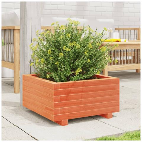 Fioriera Giardino Marrone Cera 50x50x26,5cm Legno Massello Pino - Foto 3
