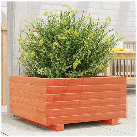 Fioriera Giardino Marrone Cera 50x50x26,5cm Legno Massello Pino - Foto 1