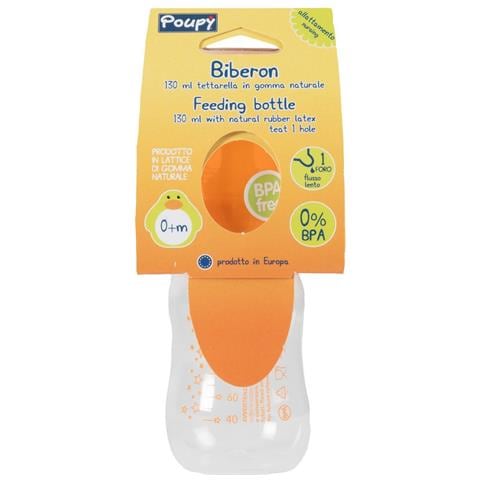 Biberon Clindrico Decorato Per Neonati Da 130 Ml Con Tettarella In Gomma Naturale. - Foto 2