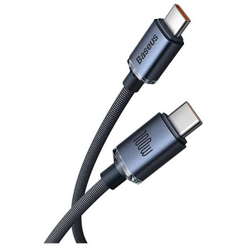 Cavo Di Ricarica E Sincronizzazione Da Usb-c A Usb-c 100w Crystal Shine Series 1,2 M, Nero - Foto 2