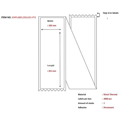 SHIPLABEL105X251-FF2 etichetta per stampante - Foto 1