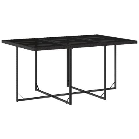 Set Da Pranzo Da Giardino 11 Pz Con Cuscini In Polyrattan Nero - Foto 3