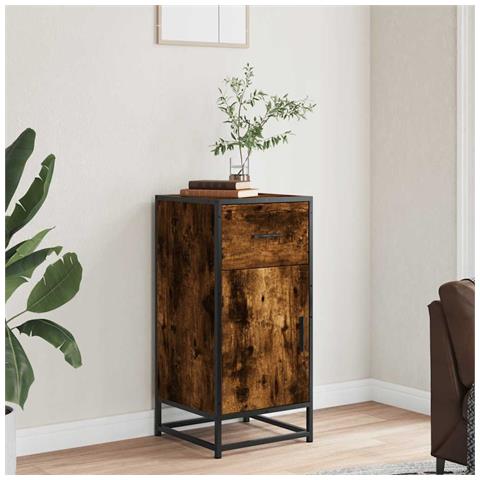 Credenza Rovere Fumo 35,5x35x76 Cm In Truciolato - Foto 3