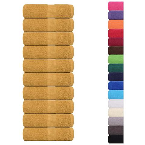 Asciugamani Per Sapone 10 Pz Oro 30x30cm 360 G/m 100% Cotone - Foto 2