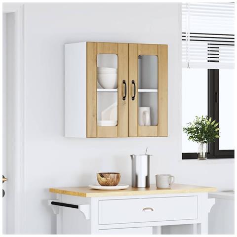 Pensile Da Cucina Con Porta In Vetro Lucca Rovere Artigianale - Foto 3