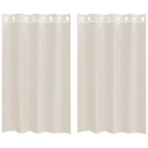 Tende In Voile Con Occhielli 2 Pz Crema 140x175 Cm - Foto 2