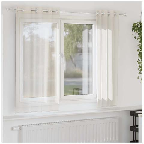 Tende In Voile Con Occhielli 2 Pz Crema 140x175 Cm - Foto 1