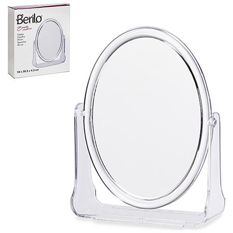 Specchio Ovale Con Supporto. 20,5x18cm. - Foto 1