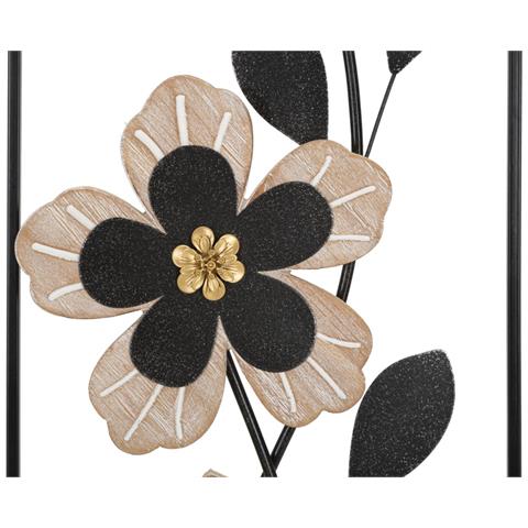 Decorazione In Metallo 3d Fiori 50 - Nero - Metallo - 27x2,5x70 Cm - Foto 2