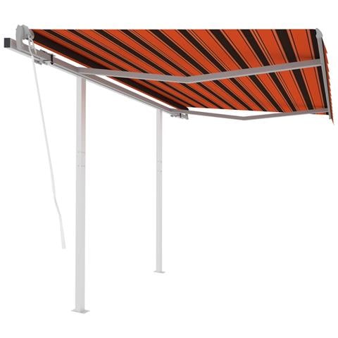 Lusso Casadino - Tenda Retrattile Automatica Con Pali 3,5x2,5m Arancio E Marrone - Foto 2