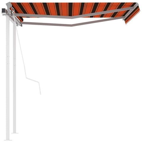 Lusso Casadino - Tenda Retrattile Automatica Con Pali 3,5x2,5m Arancio E Marrone - Foto 1