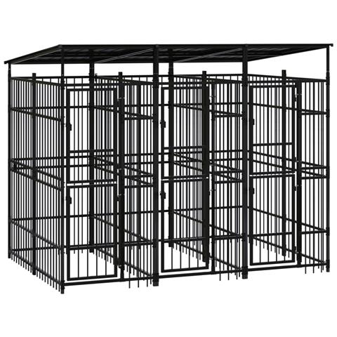 Lusso Casadino - Gabbia Per Cani Da Esterno Con Tetto In Acciaio 5,53 M² - Foto 2