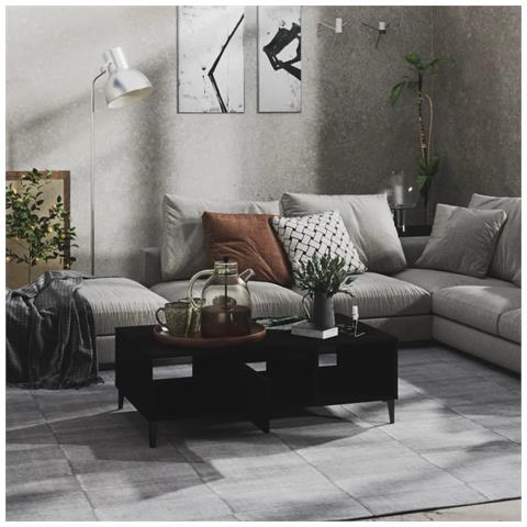 Lusso Casadino -  Tavolino Da Salotto Nero 103,5x60x35 Cm In Legno Multistrato - Foto 2