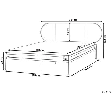 Letto Boulin 180 X 200 Cm Nero - Foto 2