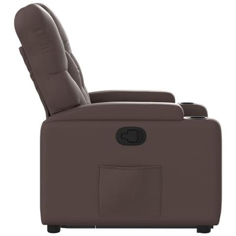 Poltrona Alzapersona Reclinabile Marrone in Similpelle - Foto 9