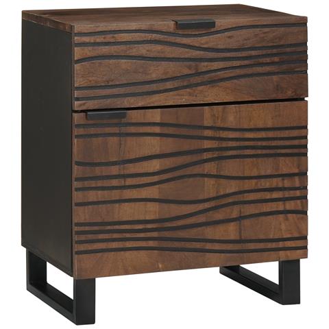 Comodino 50x33x60 cm Legno Massello Noce - Foto 1