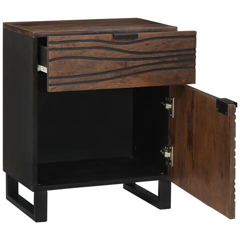 Comodino 50x33x60 cm Legno Massello Noce - Foto 2