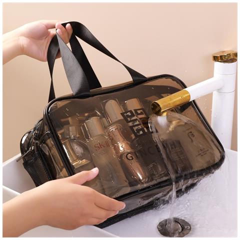 Borsa Da Toilette Portatile A Doppio Strato Con Separazione Asciutto/bagnato - Organizer Da Viaggio Impermeabile - Foto 2