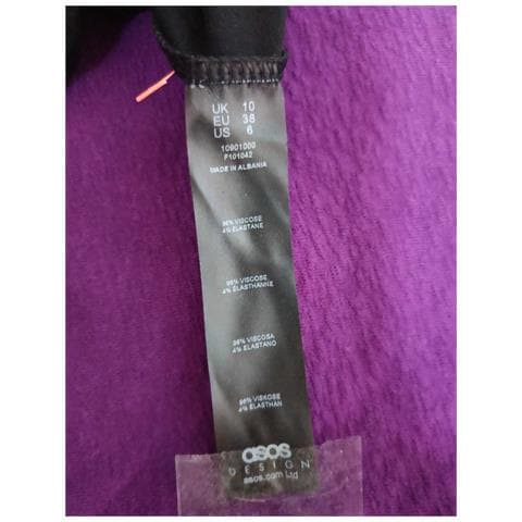 Abito Al Ginocchio Elegante Con Scollo Profondo Nero 38 - Foto 2