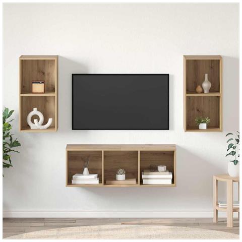 Set mobile TV rovere artigianale 37 x 37 x 107 cm - Foto 2