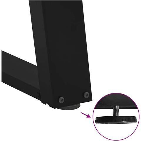 Gambe per Tavolino da Caffè a Forma di U 2 pz Nere 60x(42-43) cm Acciaio - Foto 9