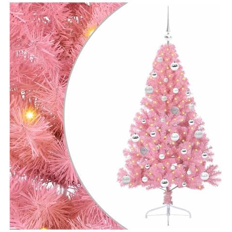 Albero di Natale artificiale con luci integrate Rosa 150 cm PVC - Foto 1