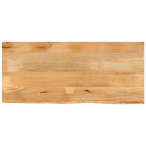 Piano Tavolo Bordi Vivi 140x60x3,8cm in Legno Massello di Mango - Foto 1