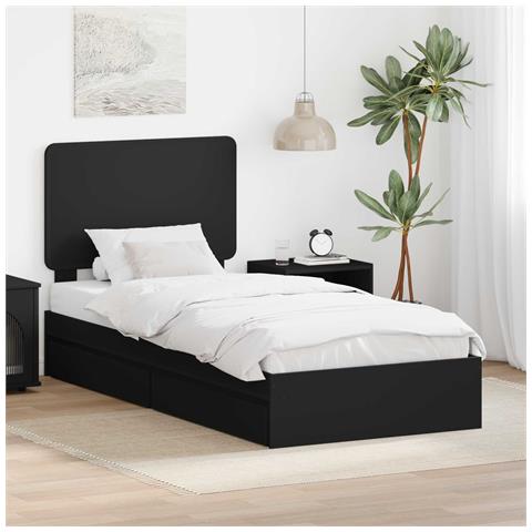 Letto con Contenitore Nero 100 x 200 cm Legno multistrato - Foto 2