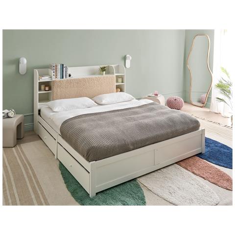 Letto Con Cassetti Contenitori Bizou 180 X 200 Cm Bianco - Foto 1