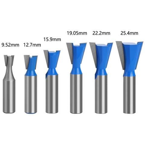 Set Di 6 Punte Per Frese A Coda Di Rondine Con Gambo Da 1/4 Di Pollice - Fresa Per Legno In Carburo Di Tungsteno - Foto 4