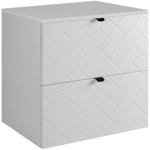 | Mobiletto 140 cm - Blanc Mat - Mobili da bagno - Mobili da bagno - Sottolavabo - Piano d'appoggio - Libreria marrone - Foto 9