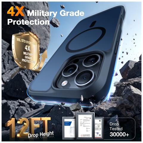 Cover per iPhone 16 Pro Max - TPU+PC, Nero, MagSafe - Foto 4