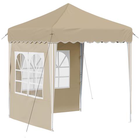 Tenda per feste a pop-up 195 x 195 x 245 cm Crema - Foto 1