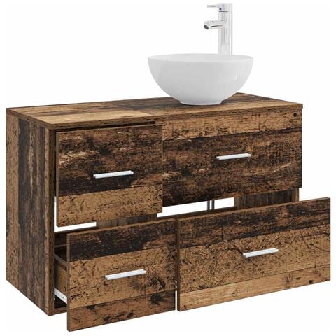 Set di mobili per il bagno 2 pcs Legno antico - Foto 2