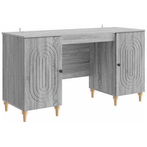 Scrivania Grigio Sonoma 142,5 x 50 x 75 cm Legno ingegnerizzato - Foto 1