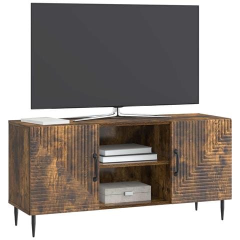 Mobile TV Rovere Fumo 102 x 34,5 x 50 cm Legno ingegnerizzato - Foto 2
