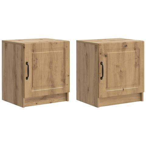 Armadio da Notte 2 pcs Rovere Artigianale 43 x 34,5 x 47 cm - Foto 1