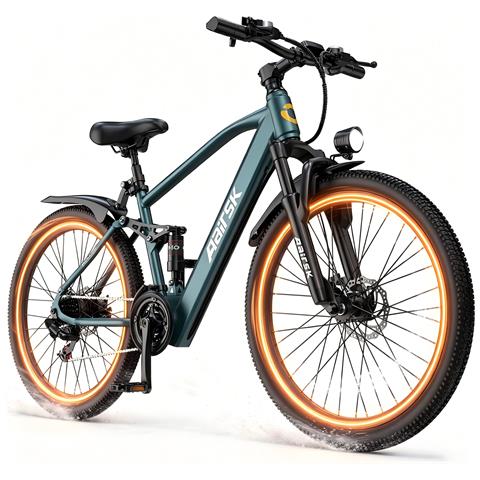 Bicicletta Elettrica 26"" E-Bike GT900 Shimano 21 Velocità Batteria 36V13Ah 250W 25KM /H Autononomia 30-60km Blu - Foto 1