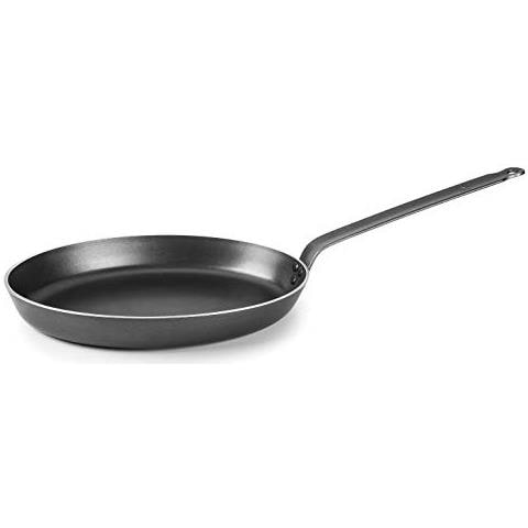 23641 - Padella ovale robusta in alluminio 40x29 cm - Nera - Foto 1