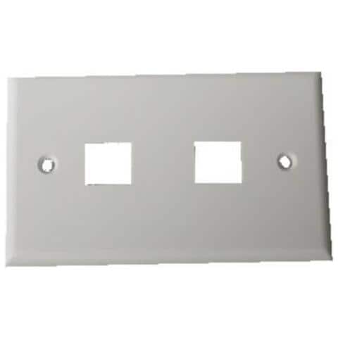 Placca Portafrutti 2 Posizioni Per Jack Utp / Stp Colore Chiaro - Foto 2