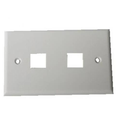 Placca Portafrutti 2 Posizioni Per Jack Utp / Stp Colore Chiaro - Foto 1