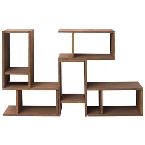 Mobili rebecca mobiletto scaffale legno marrone stile moderno ... Immagini salotto