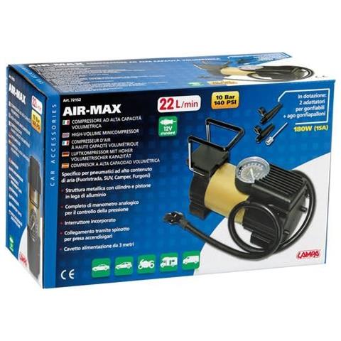 Compressore 12v Professionale Auto Manometro 180w Air-max 72152 - Foto 2