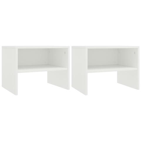 Comodini Bianchi 2 pz 40x30x30 cm Legno Ingegnerizzato - Foto 2