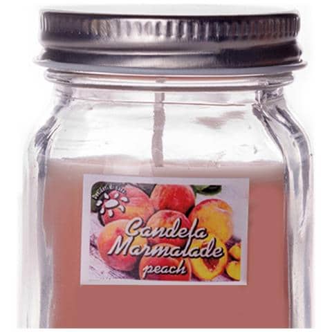 Candele Profumate In Barattolo Di Vetro Modello Marmalade In Varie Fragranze Candela Pesca - Foto 3