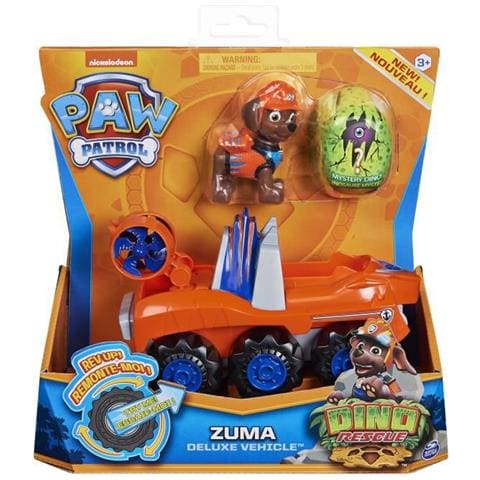 Pat Patrol - Veicolo + Figura Deluxe Zuma Dino Rescue Paw Patrol - 6059524 - Gioco Di Auto A Carica Giocattolo Bambino 3 Anni - Foto 1