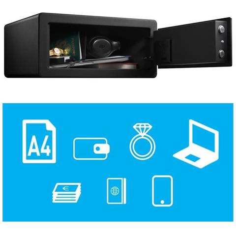 Lx110beurhro Cassaforte Biometrica Per Proteggere Oggetti Di Valore, Nera, 19,5 X 43 X 37 Cm - Foto 1